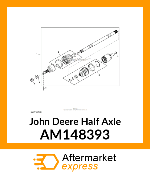 AXLE, FRONT CV AM148393