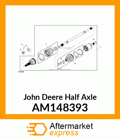 AXLE, FRONT CV AM148393