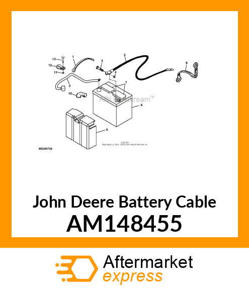 CABLE, BATTERY B X7 GAS MY16 AM148455