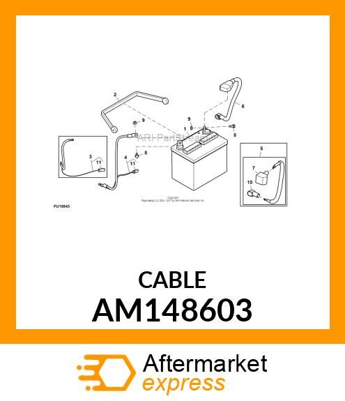 WIRING HARNESS, X3 BATTERY CABLE AM148603