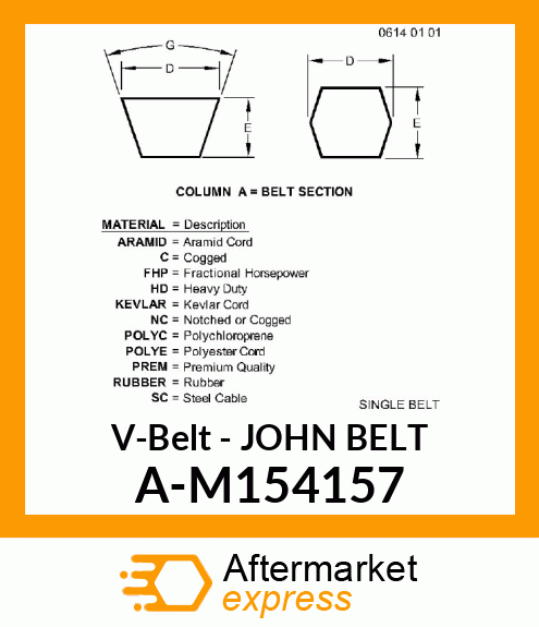 V-Belt - JOHN BELT A-M154157