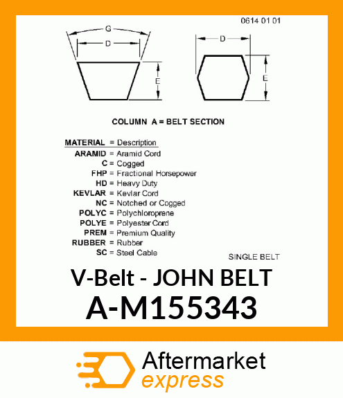 V-Belt - JOHN BELT A-M155343