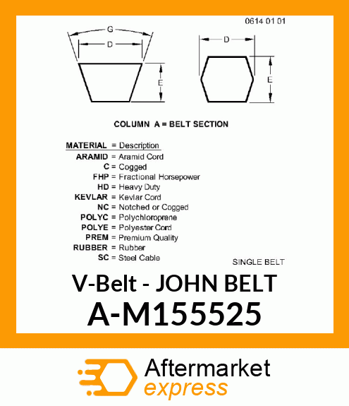 V-Belt - JOHN BELT A-M155525