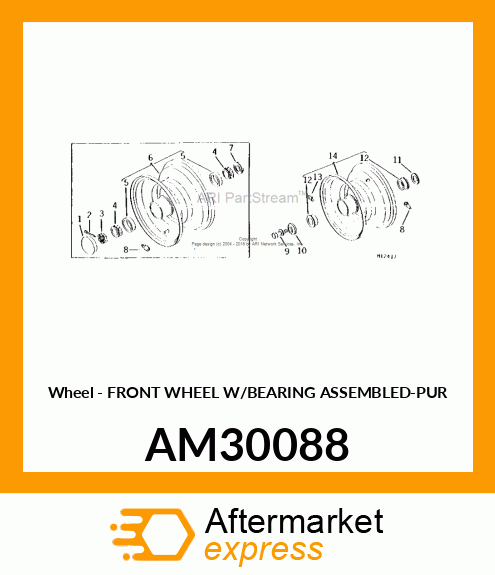 Wheel - FRONT WHEEL W/BEARING ASSEMBLED-PUR AM30088