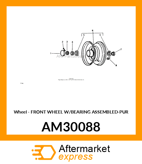 Wheel - FRONT WHEEL W/BEARING ASSEMBLED-PUR AM30088