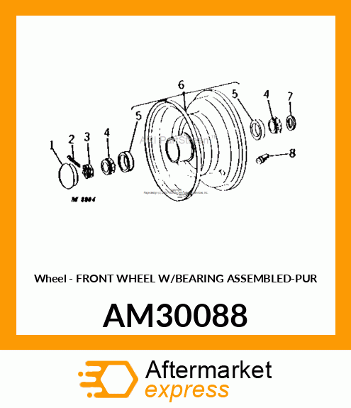 Wheel - FRONT WHEEL W/BEARING ASSEMBLED-PUR AM30088