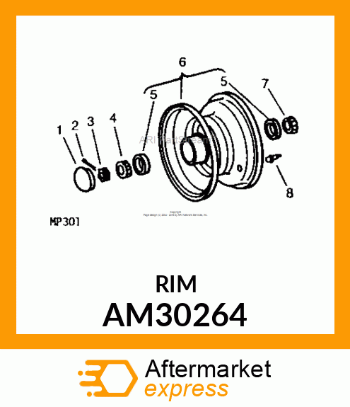 Wheel - FRONT WHEEL W/BRG ASSY-PUR AM30264