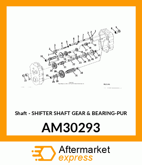 Shaft - SHIFTER SHAFT GEAR & BEARING-PUR AM30293