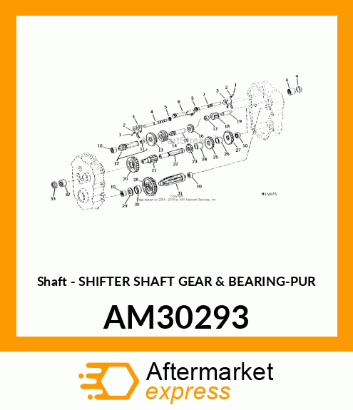 Shaft - SHIFTER SHAFT GEAR & BEARING-PUR AM30293