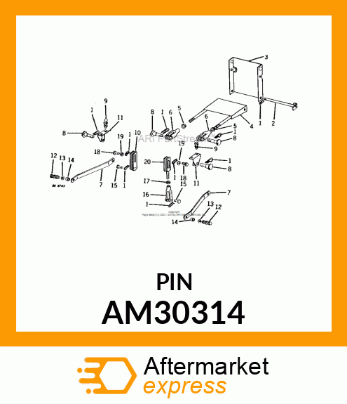 Pin Fastener - PIN, WELDED DRAFT (38 MOWER) AM30314