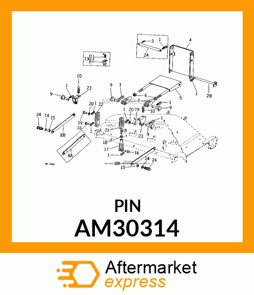 Pin Fastener - PIN, WELDED DRAFT (38 MOWER) AM30314