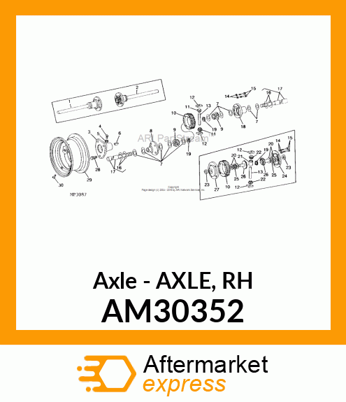 Axle - AXLE, RH AM30352