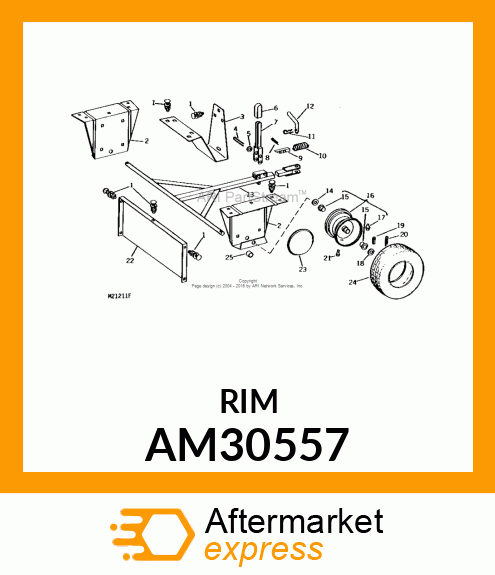 Wheel - WHEEL, WELDED W/BEARING AM30557