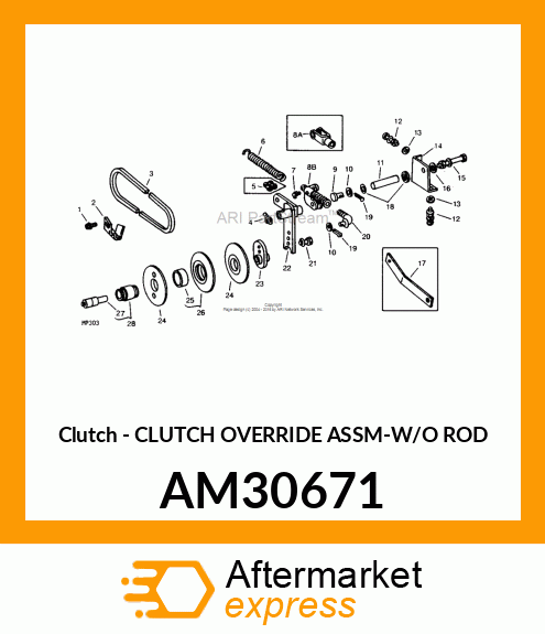 Clutch - CLUTCH OVERRIDE ASSM-W/O ROD AM30671