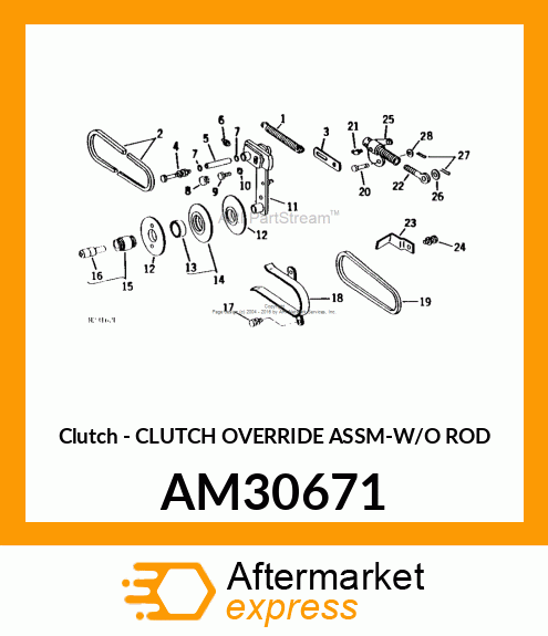 Clutch - CLUTCH OVERRIDE ASSM-W/O ROD AM30671