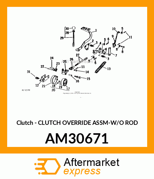 Clutch - CLUTCH OVERRIDE ASSM-W/O ROD AM30671