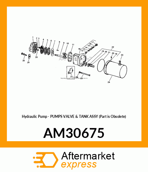 Hydraulic Pump - PUMPS VALVE & TANK ASSY (Part is Obsolete) AM30675