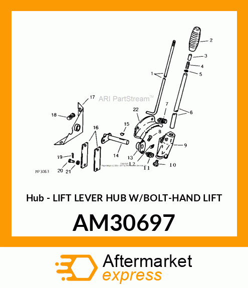 Hub - LIFT LEVER HUB W/BOLT-HAND LIFT AM30697