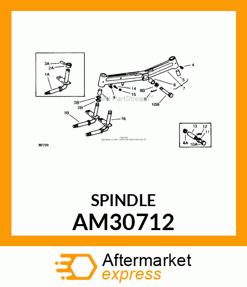 Spindle - SPINDLE, WELDED RH (GT4) AM30712