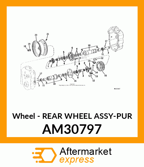 Wheel - REAR WHEEL ASSY-PUR AM30797