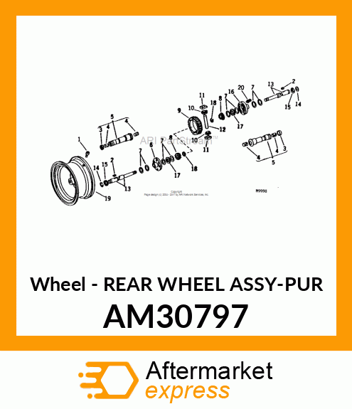 Wheel - REAR WHEEL ASSY-PUR AM30797