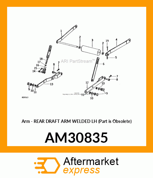 Arm - REAR DRAFT ARM WELDED LH (Part is Obsolete) AM30835