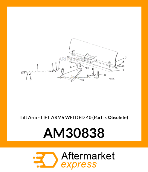 Lift Arm - LIFT ARMS WELDED 40 (Part is Obsolete) AM30838