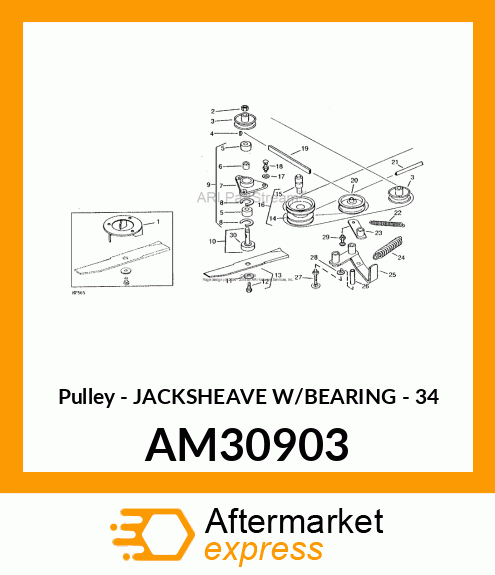 Pulley - JACKSHEAVE W/BEARING - 34 AM30903