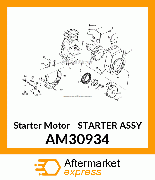 Starter Motor - STARTER ASSY AM30934