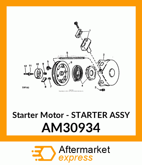 Starter Motor - STARTER ASSY AM30934