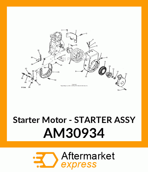 Starter Motor - STARTER ASSY AM30934