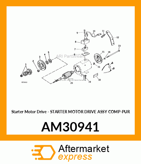 Starter Motor Drive - STARTER MOTOR DRIVE ASSY COMP-PUR AM30941