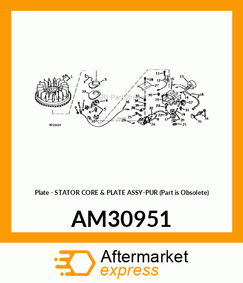 Plate - STATOR CORE & PLATE ASSY-PUR (Part is Obsolete) AM30951