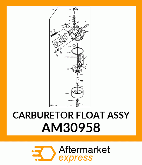 CARBURETOR FLOAT ASSY AM30958