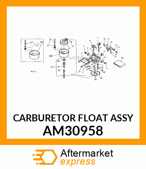 CARBURETOR FLOAT ASSY AM30958