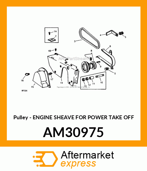 Pulley - ENGINE SHEAVE FOR POWER TAKE OFF AM30975