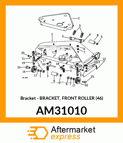 Bracket - BRACKET, FRONT ROLLER (46) AM31010