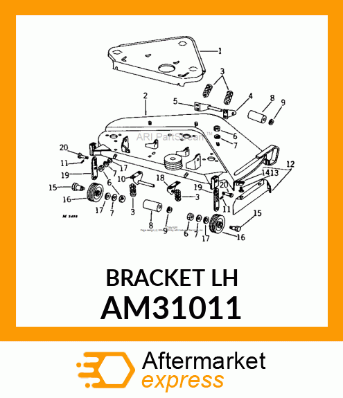 Bracket Welded Rear Roller AM31011