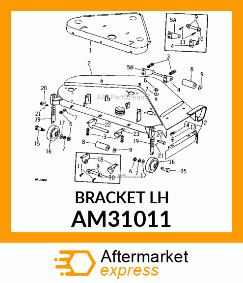 Bracket Welded Rear Roller AM31011