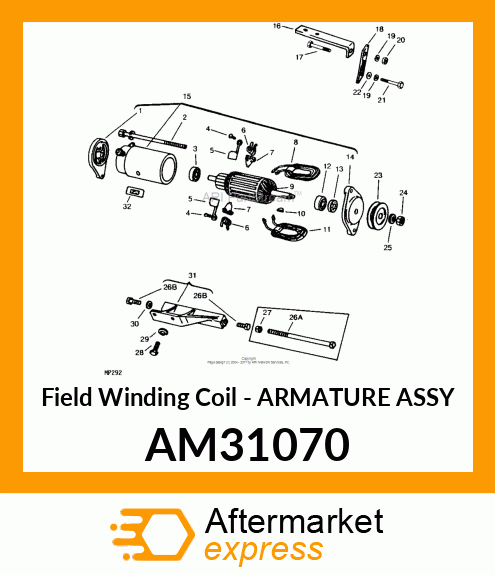 Field Winding Coil - ARMATURE ASSY AM31070