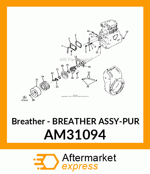 Breather - BREATHER ASSY-PUR AM31094