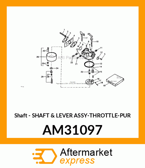 Shaft - SHAFT & LEVER ASSY-THROTTLE-PUR AM31097