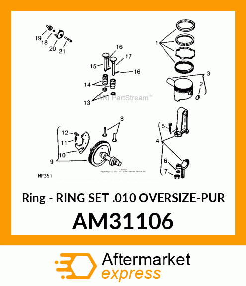 Ring - RING SET .010 OVERSIZE-PUR AM31106