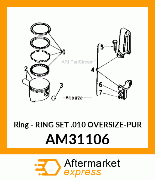 Ring - RING SET .010 OVERSIZE-PUR AM31106