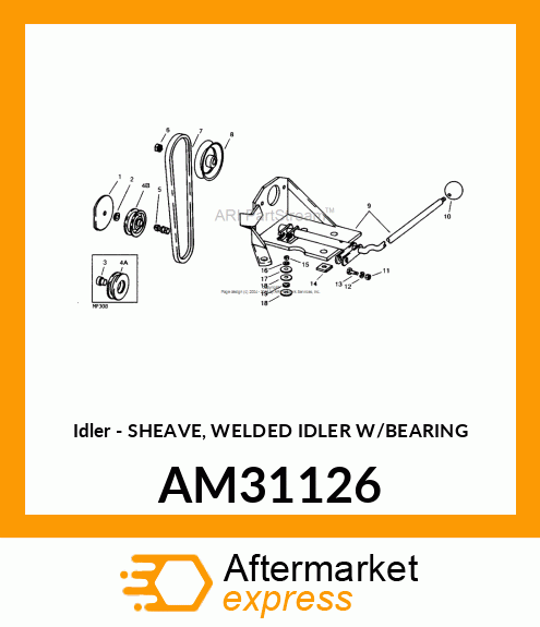 Idler - SHEAVE, WELDED IDLER W/BEARING AM31126