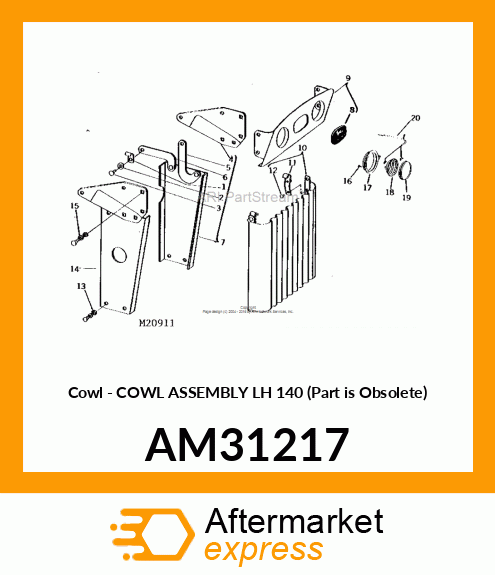 Cowl - COWL ASSEMBLY LH 140 (Part is Obsolete) AM31217