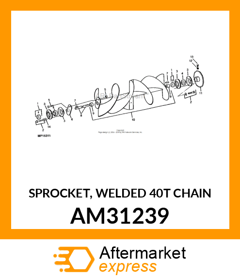 SPROCKET, WELDED 40T CHAIN AM31239