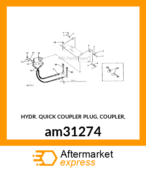 HYDR. QUICK COUPLER PLUG, COUPLER, am31274