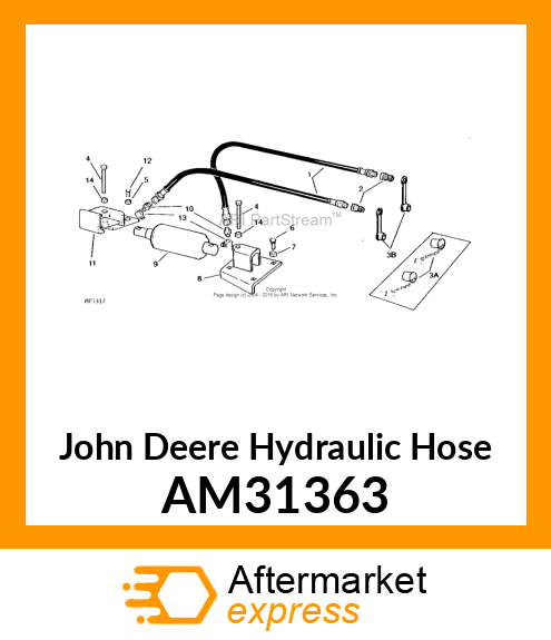 HOSE, FRONT ATTACHMENT HYD. AM31363