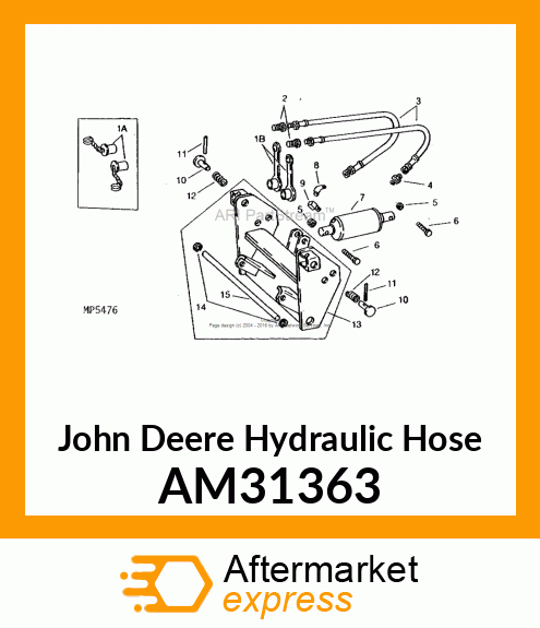 HOSE, FRONT ATTACHMENT HYD. AM31363